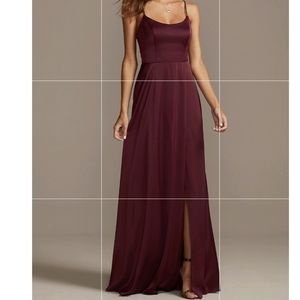 Crepe-Back Satin Spaghetti Strap Bridesmaid Dress